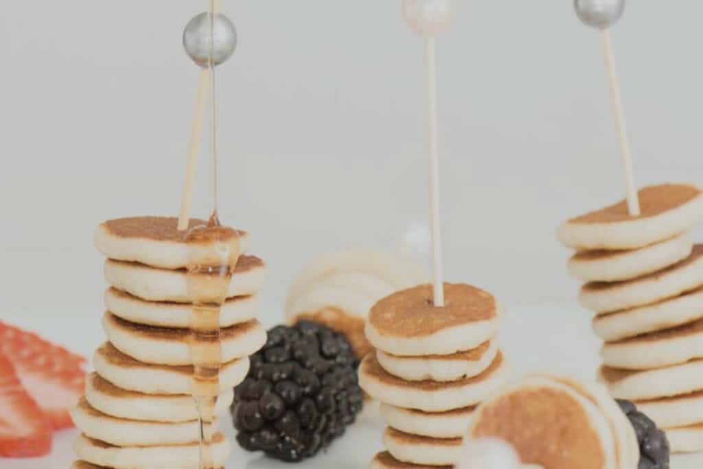 Mini pancakes on skewers
