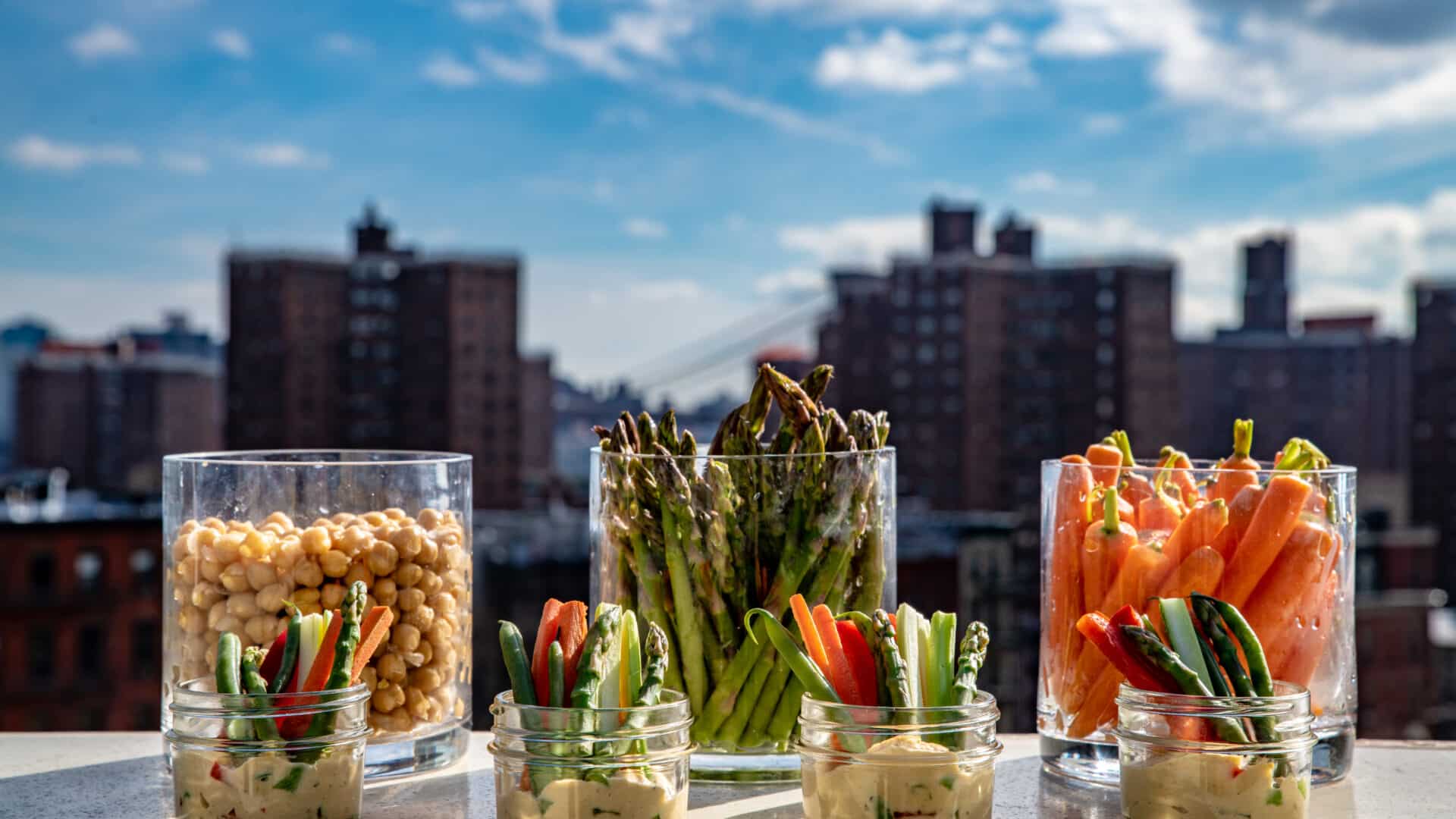 Crudite In Mason Jar NYC Catering