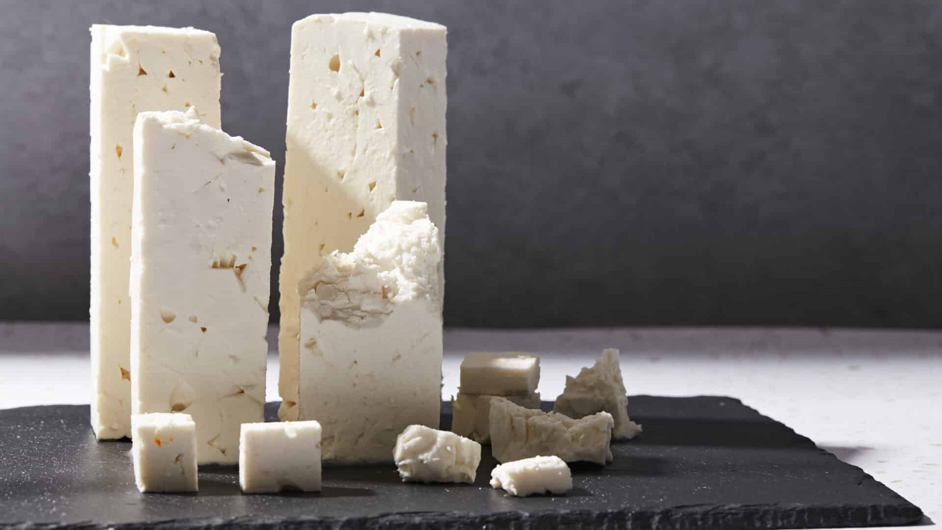 Various Shapes Of Feta Cheese