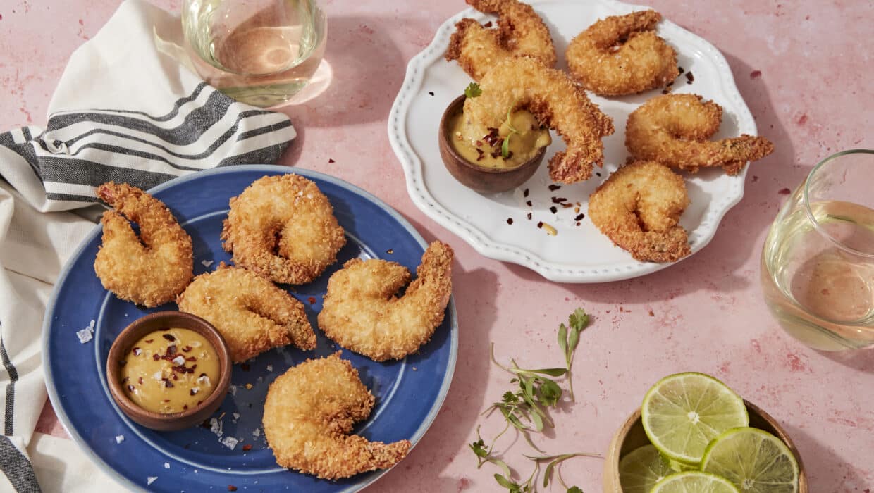 Hors D'Oeuvre - Coconut Shrimp, Citrus Stonefruit Mustard NYC Catering