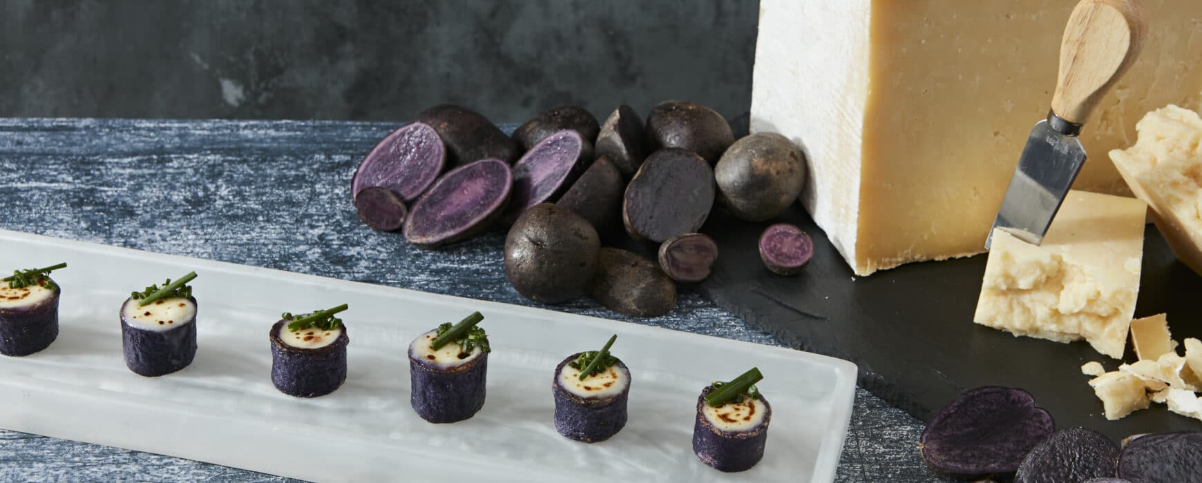 Loaded Purple Potato Cups NYC Catering