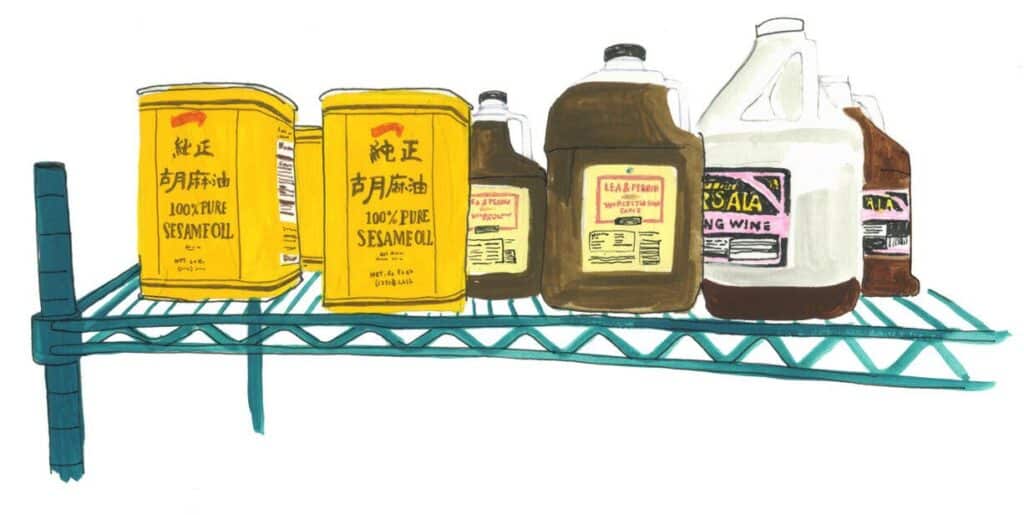 ingredients on a shelf