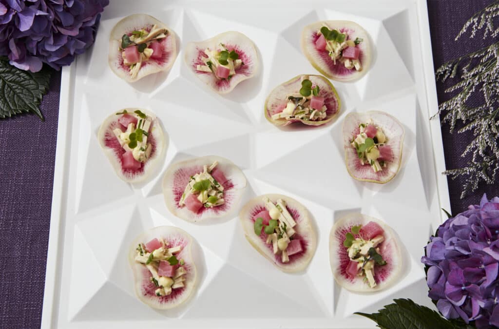 Watermelon Radish Taco Vegan Catering NYC