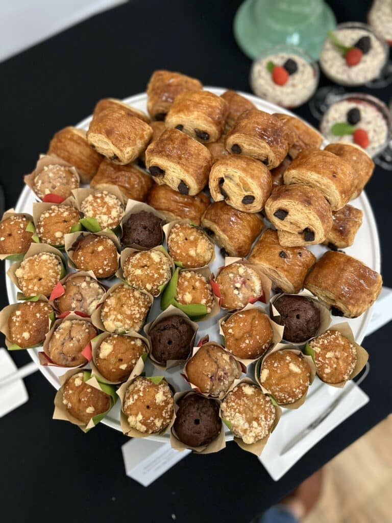 Brunch Catering, Breakfast Catering, Corporate, Continental Breakfast, Muffins, Pastries 